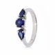 Fehér arany gyűrű kék zafír kövekkel elegáns női ékszer - 18513