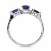 Fehér arany gyűrű kék zafír kövekkel elegáns női ékszer - 18513