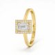 Sárga arany gyűrű nagy és apró cirkon kövekkel elegáns dizájn 77291