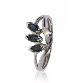 Fehér arany zafír köves gyűrű 19818