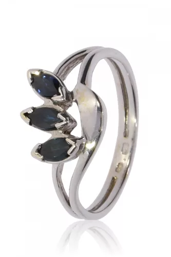 Fehér arany zafír köves gyűrű 19818