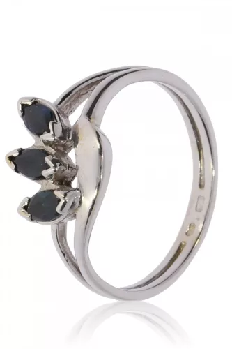 Fehér arany zafír köves gyűrű 19818