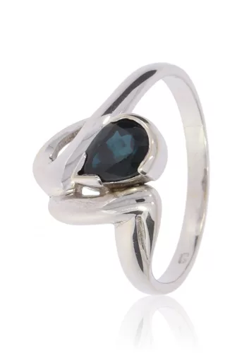 Fehér arany zafír köves gyűrű 19819