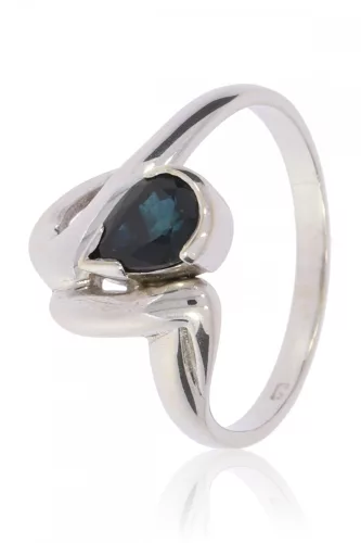 Fehér arany zafír köves gyűrű 19819