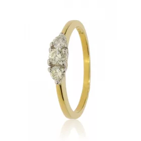 Sárga-Fehér arany gyémánt köves gyűrű 23152