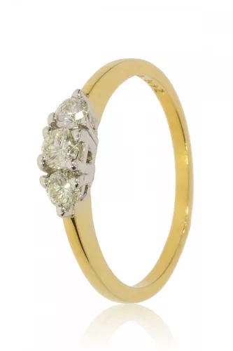 Sárga-Fehér arany gyémánt köves gyűrű 23152