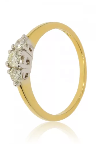 Sárga-Fehér arany gyémánt köves gyűrű 23152