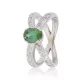 Fehér arany gyémánt és turmalin köves gyűrű 23263