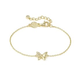 Nomination Petit Sparkle női karkötő – aranyozott ezüst, pillangó medál, fehér cirkónia