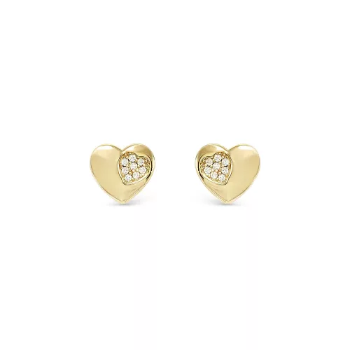 Nomination Petite Sparkle 242304/006 aranyozott ezüst szíves fülbevaló cirkónia