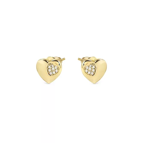 Nomination Petite Sparkle 242304/006 aranyozott ezüst szíves fülbevaló cirkónia