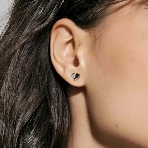 Nomination Petite Sparkle 242304/006 aranyozott ezüst szíves fülbevaló cirkónia