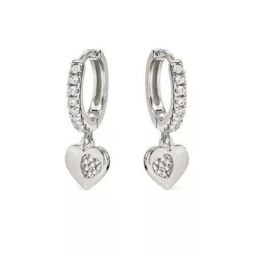 Nomination Petit Sparkle 242305/004 női ezüst karika fülbevaló szív cirkónia