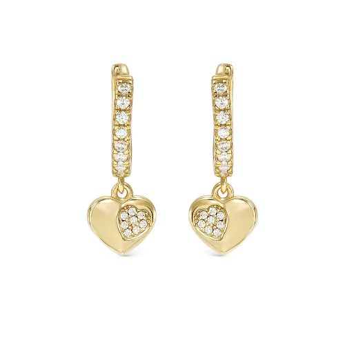 Nomination Petit Sparkle 242305/006 női aranyozott ezüst karika fülbevaló szív cirkónia