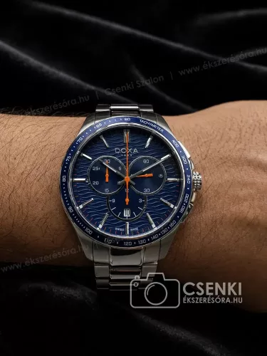 Doxa Trofeo Chronograph kék számlapos svájci férfi karóra