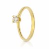 Sárga arany soliter gyémánt eljegyzési gyűrű 0,22 ct - 31778