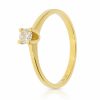 Sárga arany soliter gyémánt eljegyzési gyűrű 0,22 ct - 31778
