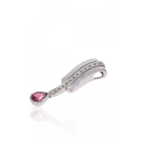 Fehér arany gyémánt és turmalin köves medál 32082