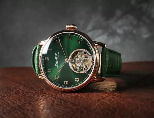 Poljot-International Tourbillon 3400.T-XVIII-GR zöld számlapos, rosegold tokozású karóra