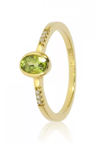 Sárga arany gyémánt köves gyűrű 35116