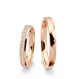 3 mm Vörös Körbeköves Karikagyűrű pár VD04V