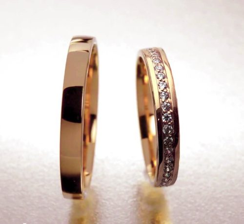 3 mm Vörös Körbeköves Karikagyűrű pár VD04V