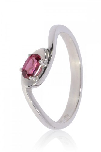 Fehér arany rodolit köves gyűrű 43640