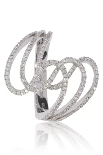 Fehér arany gyémánt köves gyűrű 46092