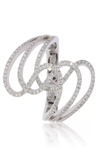 Fehér arany gyémánt köves gyűrű 46092