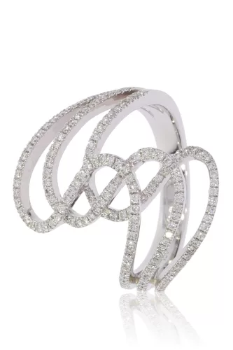 Fehér arany gyémánt köves gyűrű 46092