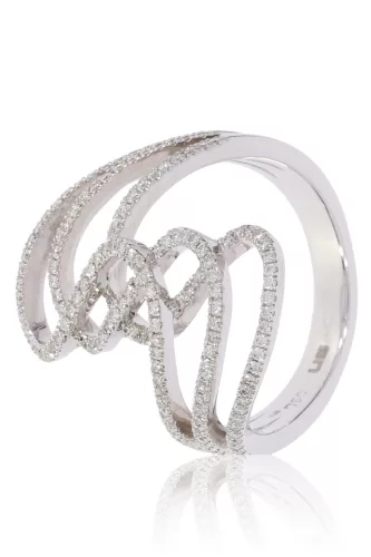 Fehér arany gyémánt köves gyűrű 46092