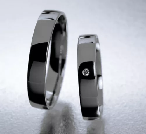 4 mm-es Fehér arany Karikagyűrű pár VD02F