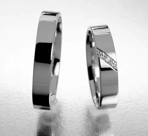 4 mm-es Fehér arany Karikagyűrű pár VD03F