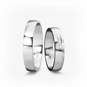 4 mm-es Fehér arany Karikagyűrű pár VD15F