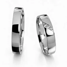 4 mm-es Fehér arany Karikagyűrű pár VD16F