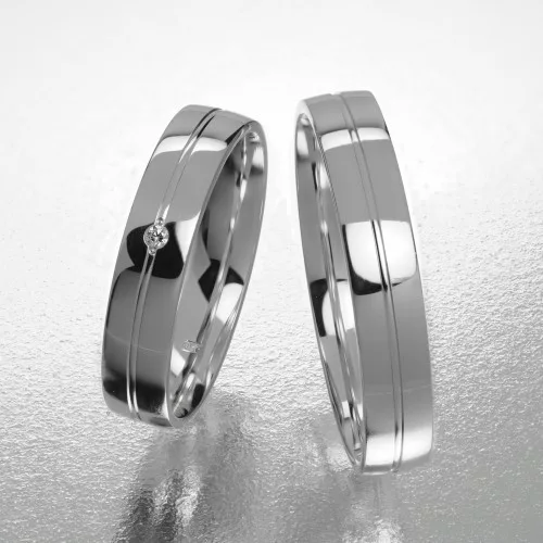 4 mm-es Fehér arany Karikagyűrű pár VD22F