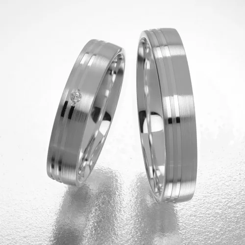 4 mm-es Fehér arany Karikagyűrű pár VD24F