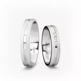 4 mm-es Fehér arany Karikagyűrű pár VD29F