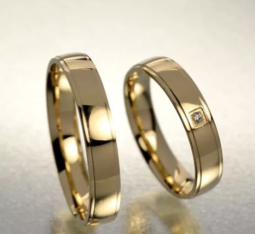4 mm-es Sárga-arany Karikagyűrű pár VD04S
