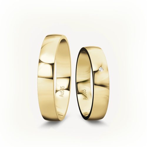 4 mm-es Sárga arany Karikagyűrű pár VD02S