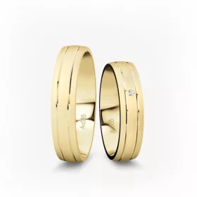 4 mm-es Sárga arany Karikagyűrű pár VD09S