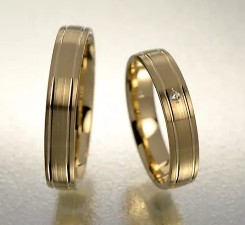 4 mm-es Sárga arany Karikagyűrű pár VD09S