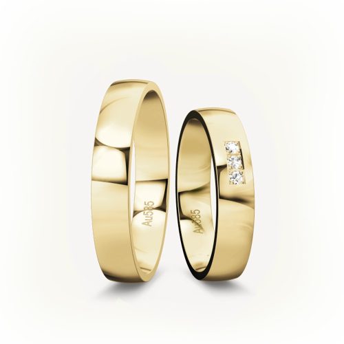 4 mm-es Sárga arany Karikagyűrű pár VD15S
