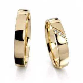 4 mm-es Sárga arany Karikagyűrű pár VD16S