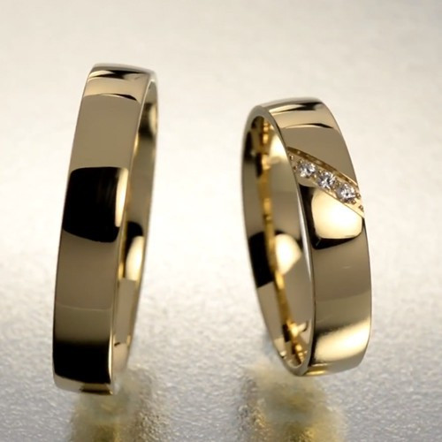 4 mm-es Sárga arany Karikagyűrű pár VD16S