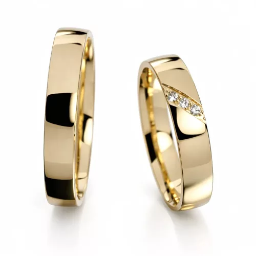 4 mm-es Sárga arany Karikagyűrű pár VD16S