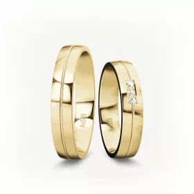 4 mm-es Sárga arany Karikagyűrű pár VD21S