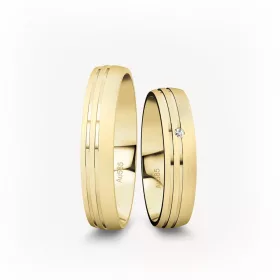4 mm-es Sárga arany Karikagyűrű pár VD24S