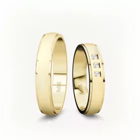 4 mm-es Sárga arany Karikagyűrű pár VD26S