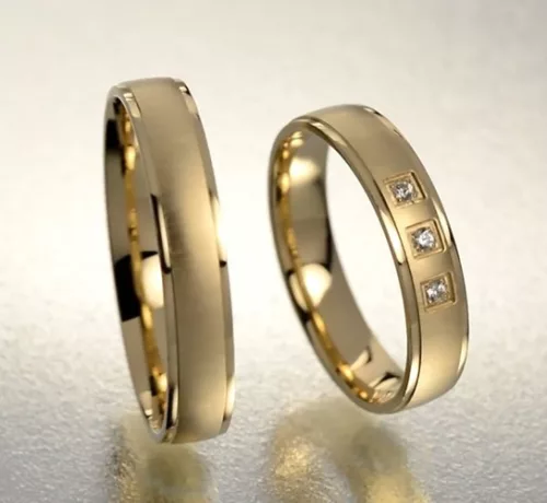 4 mm-es Sárga arany Karikagyűrű pár VD26S